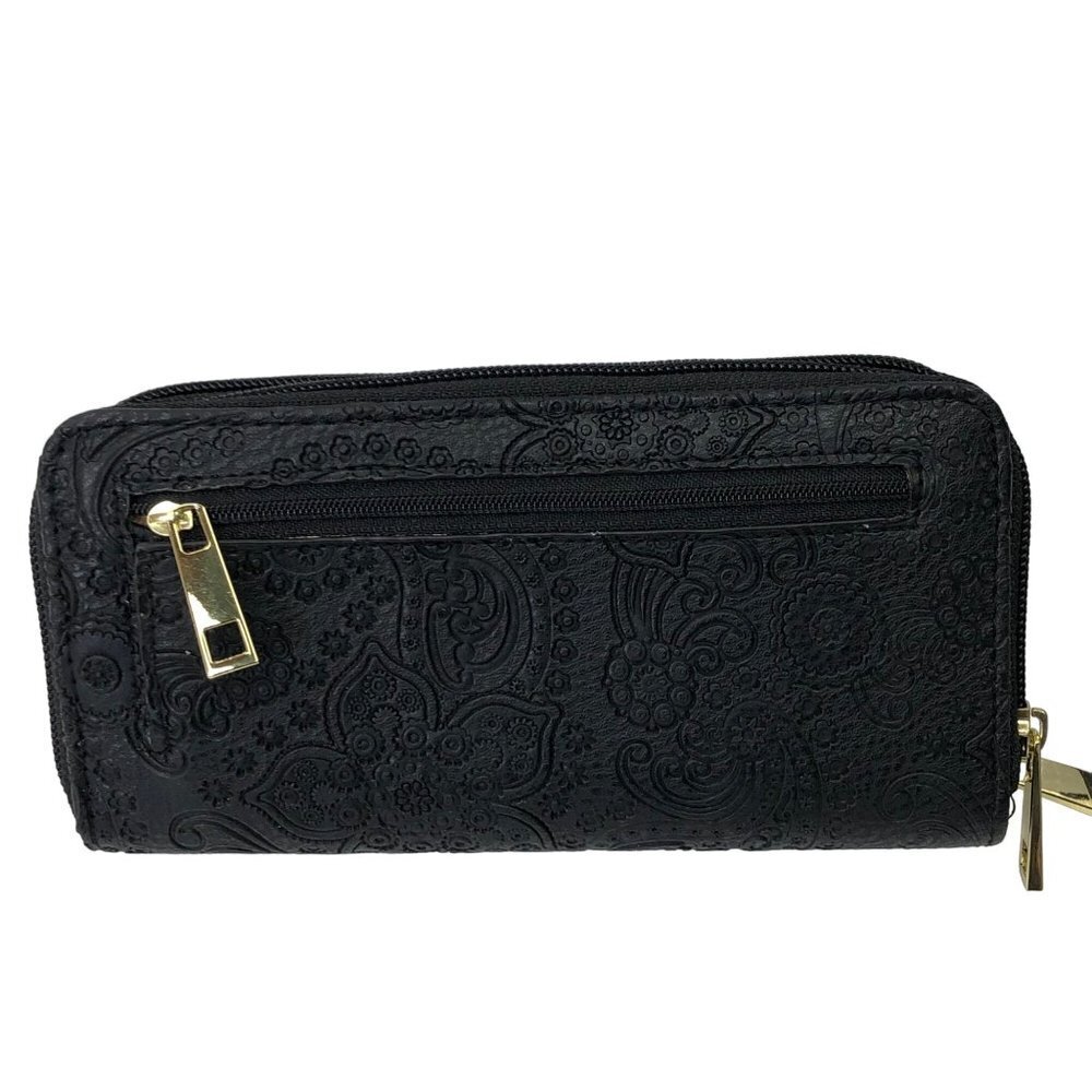 STONE MOUNTAIN BLACK ZIP AROUND LEATHER WALLET NEW WITH TAG - Picture 3 of 9